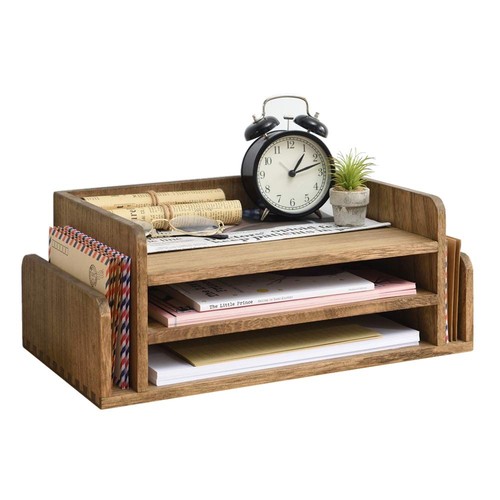 Kirigen wood desk - desk, organizer
