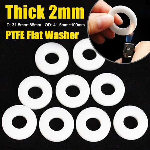 White ptfe flat washer - flat,