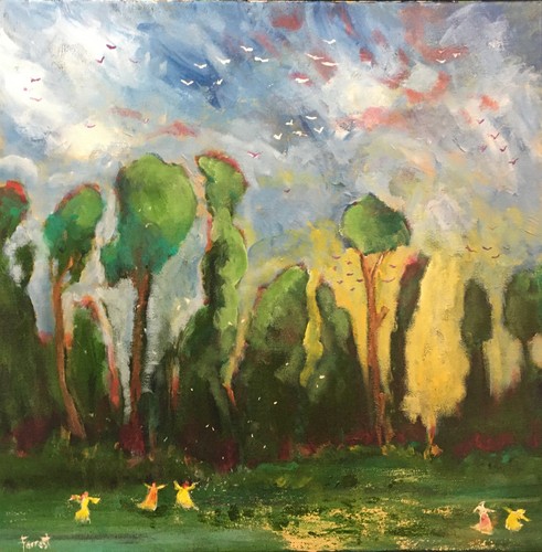 Dancing sky original framed - original,