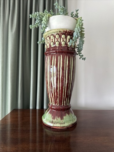 Drip glazed pedestal candle - pedestal,
