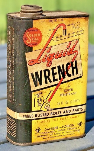 Vintage liquid wrench - vintage, tin