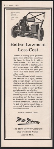 1921 moto mower lawn grass - moto,