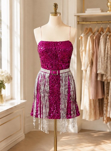 Blue pink silver sequin - blue,