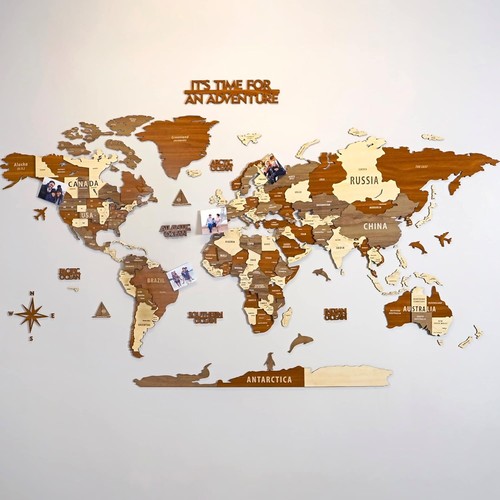Multilayered wooden world - 3d,
