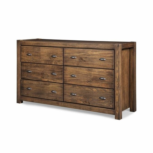 Rustic drawer double dresser - rustic, 6