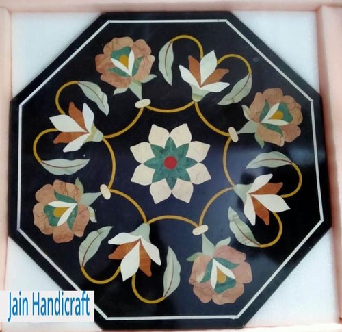 Black marble table - black,