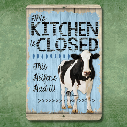 Cow kitchen closed sign - cow,