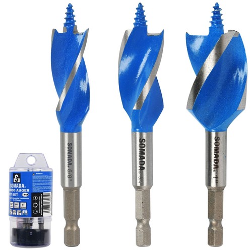 Wood auger drill bit set - auger,