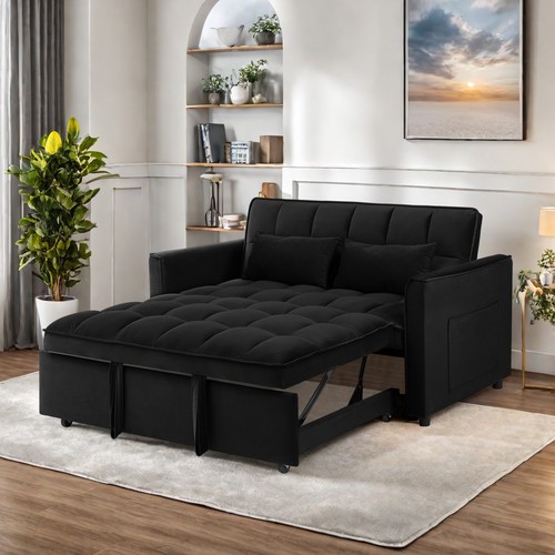 Modern futon sofa bed black - modern,
