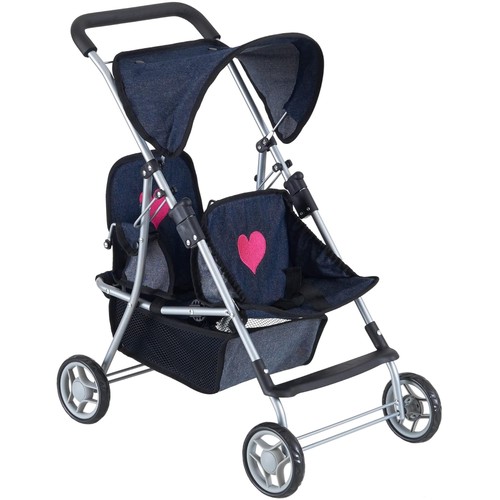 First twin stroller denim - in,