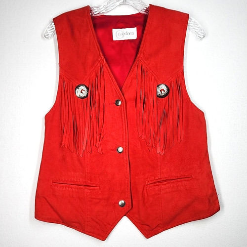 Vtg cedars suede - fringed, vest