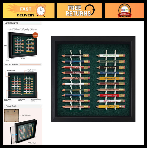 Golf pencil display case for - display,