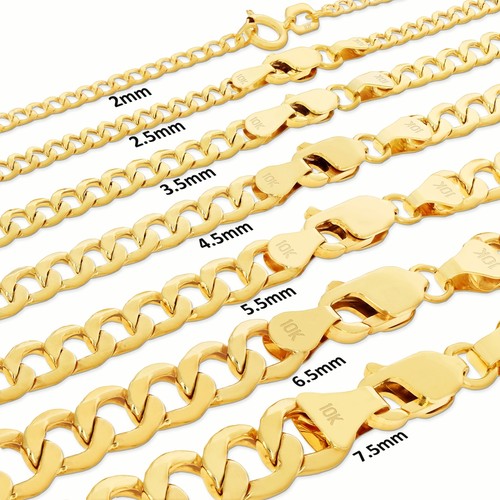 10k yellow gold - 10k, 2mm-7.5mm