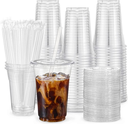 Clear plastic cups with - oz,