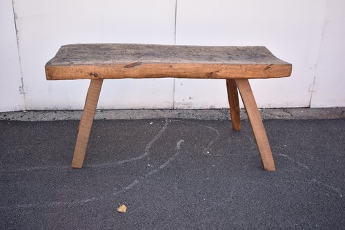 Antique oak pig bench - antique,