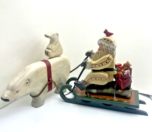 Large wood santa figurine - large,