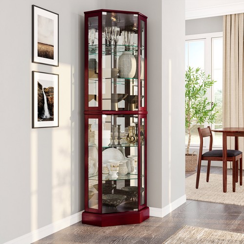 Ashfield lighted wood glass - lighted, wood/glass