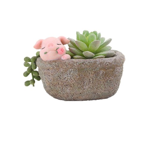 Cute pig gift home - decor, pot