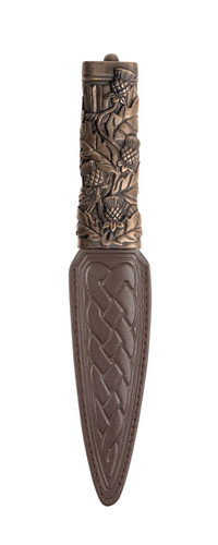 Wild thistle sgian - thistle, bronze