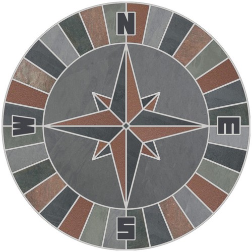Mosaic medallion stone tile - stone,