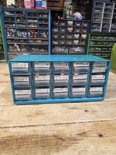 Blue drawer small parts - 15,