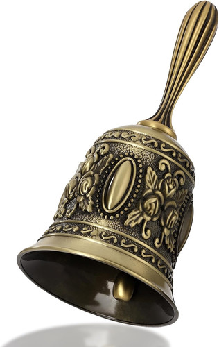 Vintage brass hand bell - hand,