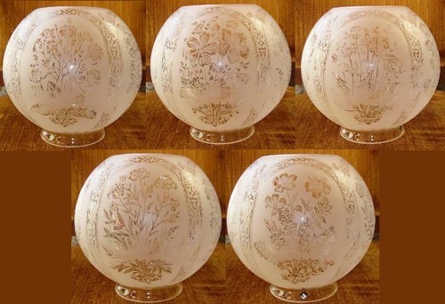 Etched glass floral five - glass,