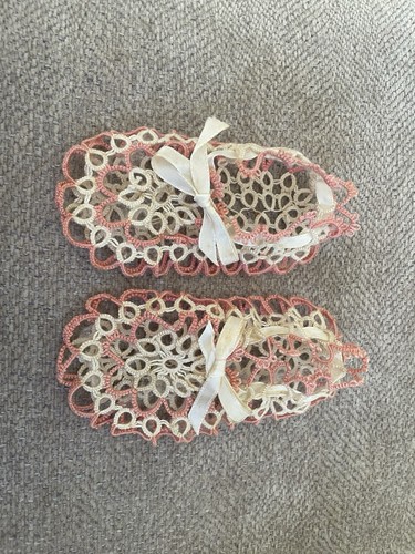 Vintage tatted baby booties - vintage,