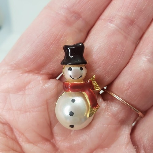 Vtg snowman lapel - vtg,