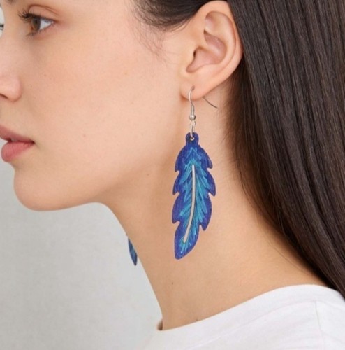 Bohemian blue wooden - blue, feather
