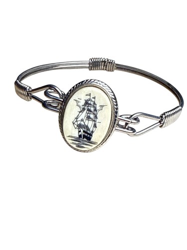 Vintage scrimshaw ship - vintage,