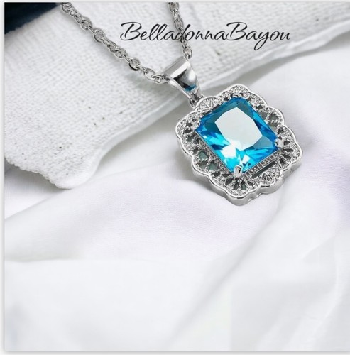 Sterling silver blue topaz - silver,