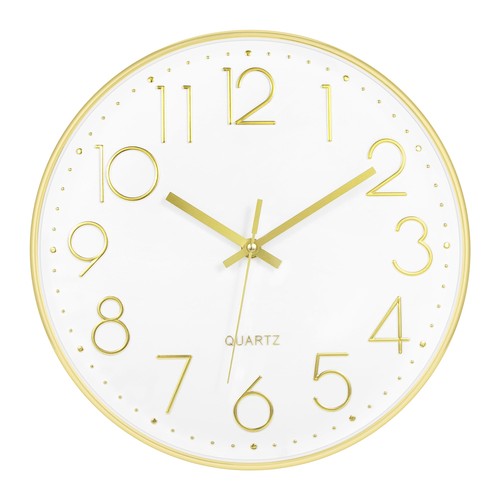 Gold wall clock inch silent - gold,
