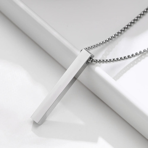 5mm pillar necklace stainless - pillar,