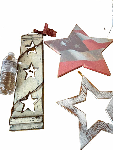 Rustic patriotic painted wood - rustic,