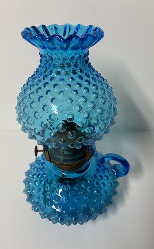 Fenton blue hobnail ruffled - fenton,