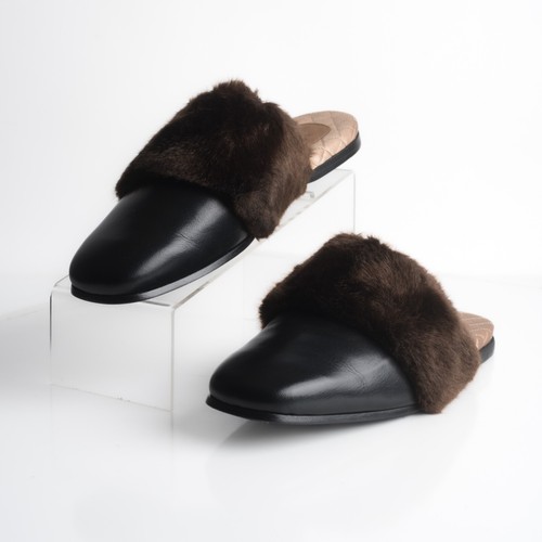 Gucci mens black leather mules - mens,