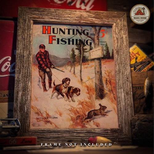 Vintage rabbit hunting fishing - rabbit,