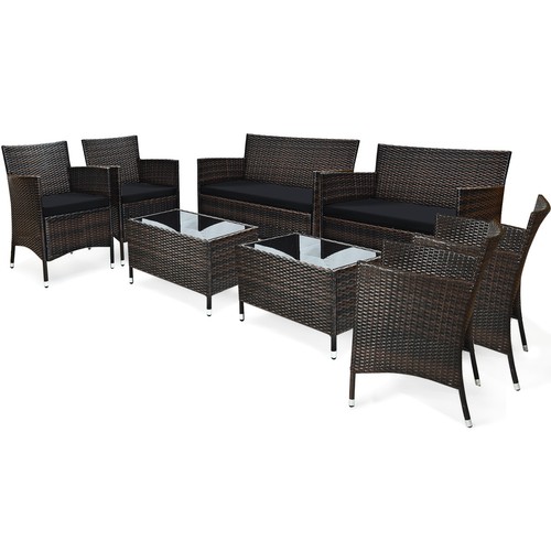 8pcs rattan patio furniture - rattan,