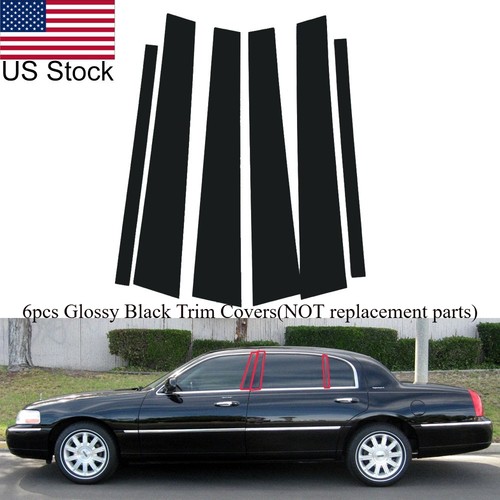 6pcs glossy black pillar posts - 6pcs,