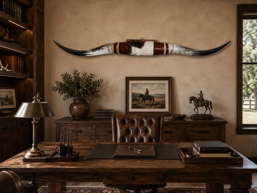 Authentic mounted steer - steer, horns