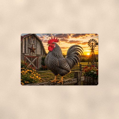 Barred rock rooster the - barred, at
