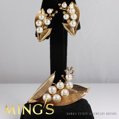 Ming hawaii pearl leaf - pearl, 14k