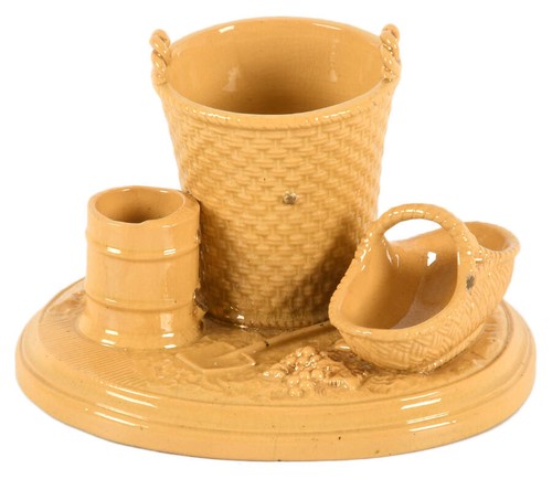 Antique yellowware tobacco - yellowware,