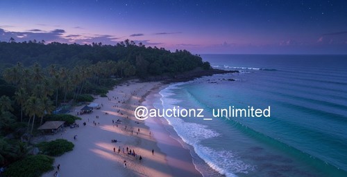 Aerial blue hour beach - blue,