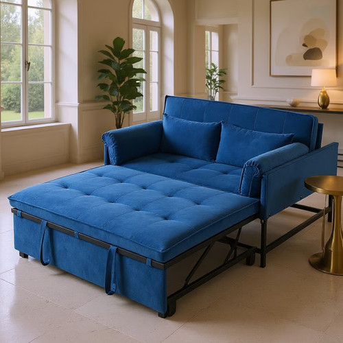 Modern velvet futon sofa - 46",