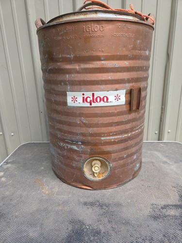 Vintage igloo galvanized metal - galvanized,