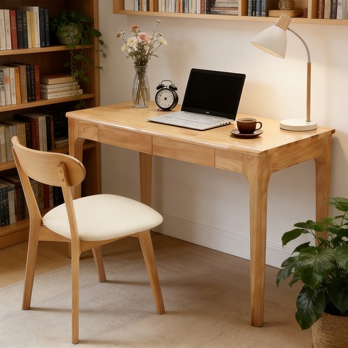 Solid wood desk with drawers - solid,