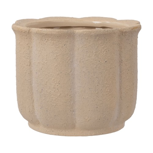 Ceramic flower planter tan - flower,