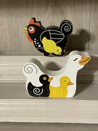 Lot painted wooden - wooden, rooster